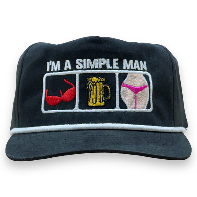 I’m a Simple Man Hat Custom Embroidered golf Rope