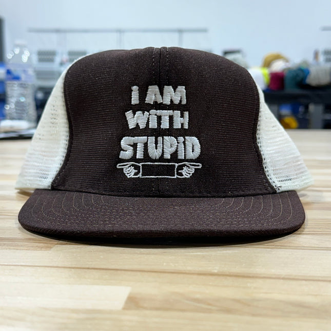 I AM WITH STUPID HAT Custom Embroidered