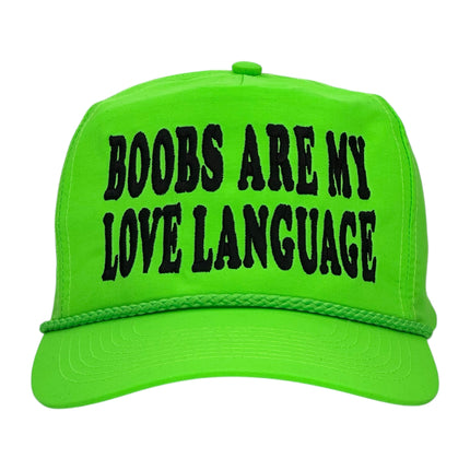 Boobs are My Love Language Hat Custom Embroidered