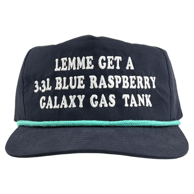 LEMME GET A 3.3L Blue Raspberry Galaxy Gas Tank Hat CUSTOM EMBROIDERY