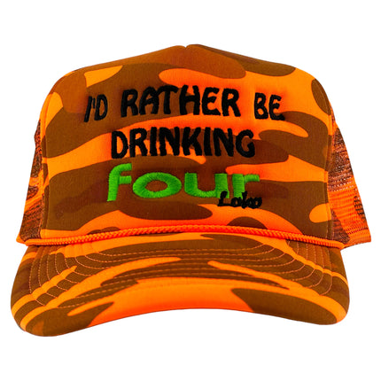 ID RATHER BE DRINKING FOUR LOKO HAT Custom Embroidered￼ ￼