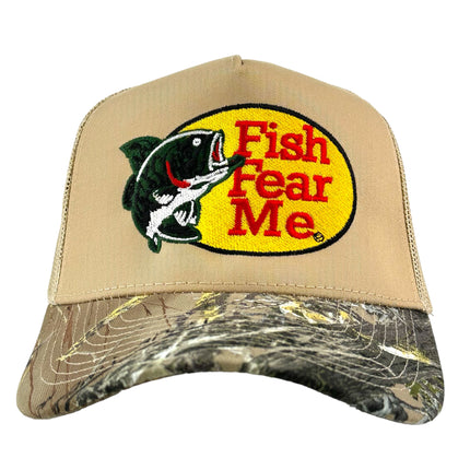 FISH FEAR ME BASS HAT CUSTOM EMBROIDERY Funny