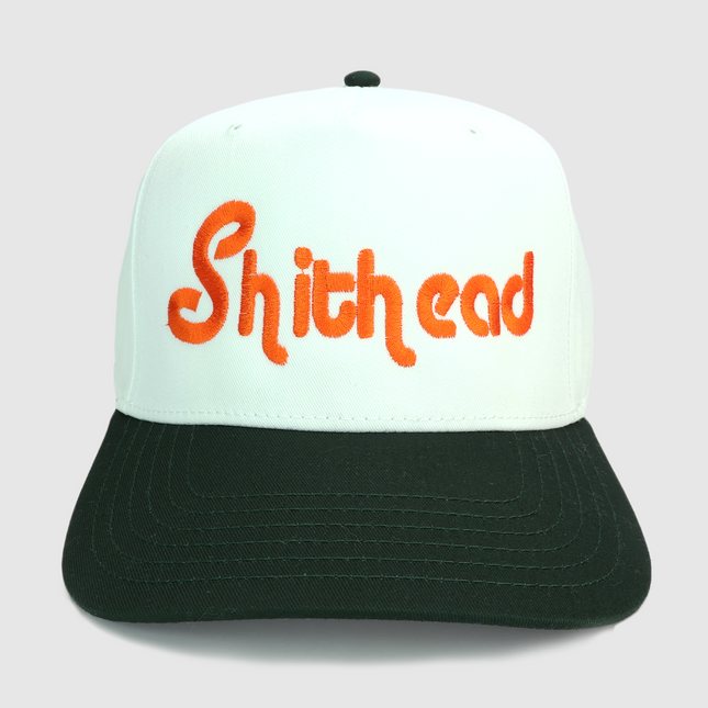 SHITHEAD Vintage Custom Embroidered Green Brim Golf Snapback Cap Hat