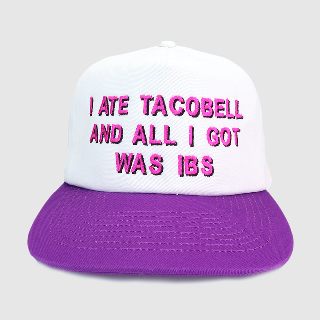 I Ate Taco Bell And All I Got Was IBS Purple Brim SnapBack Cap Hat Custom Embroidery