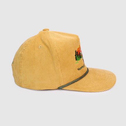 DEER SCENE Corduroy SnapBack with Rope Cap Hat Custom Embroidery