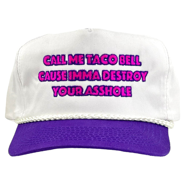 CALL ME TACO HAT CUSTOM EMBROIDERY