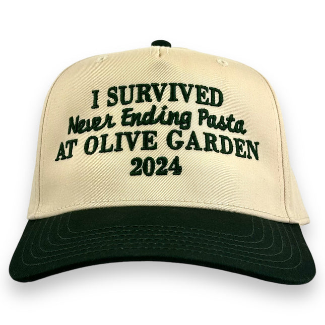 I SURVIVED NEVER ENDING PASTA HAT CUSTOM EMBROIDERY