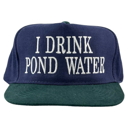 I drink pond water Strapback Hat Cap Hat Cap Funny Potent Frog Collab Custom Embroidery