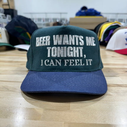 BEER WANTS ME TONIGHT HAT Custom Embroidery