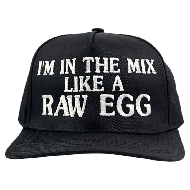 I’M IN THE MIX LIKE A RAW EGG HAT