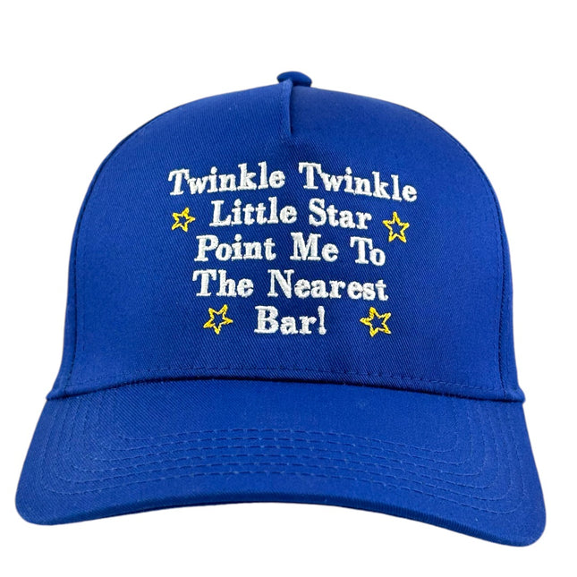 Twinkle Twinkle Little Star Point Me To The Nearest Bar Embroidered Hat