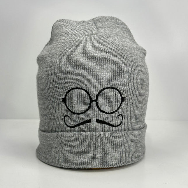 Funny silly Gray bow tie beanie Custom Embroidery