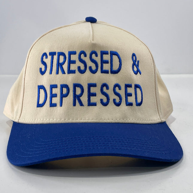 Stressed and Depressed Hat Custom Embroidered