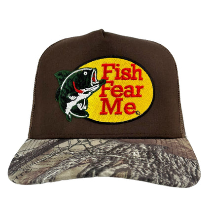 FISH FEAR ME BASS HAT CUSTOM EMBROIDERY Funny