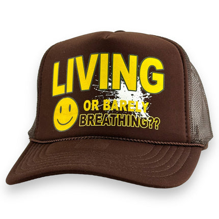 LIVING OR BARELY BREATHING HAT PRINT