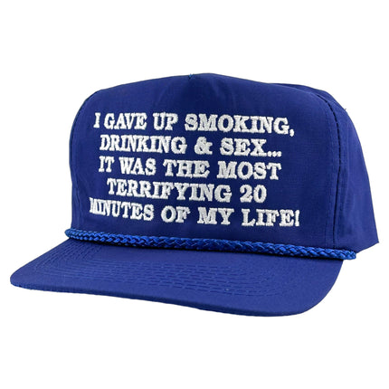 I GAVE UP SMOKING DRINKING HAT Custom embroidered￼