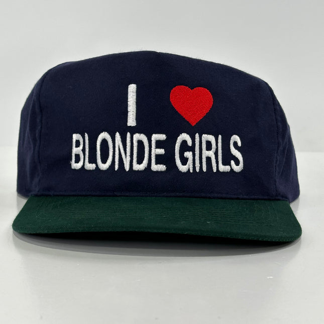 I LOVE BLONDE GIRLS Strapback Cap Hat Custom Embroidered