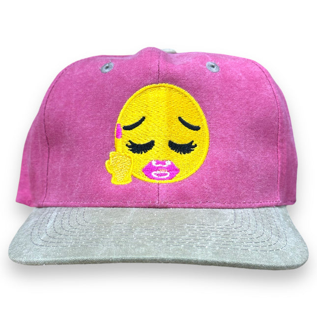 HAVING A BAD DAY EMOJI HAT CUSTOM EMBROIDERY