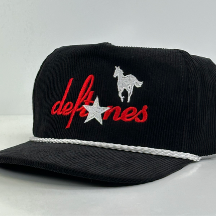 DEFTONES White PONY SnapBack Custom Embroidered Cap Hat