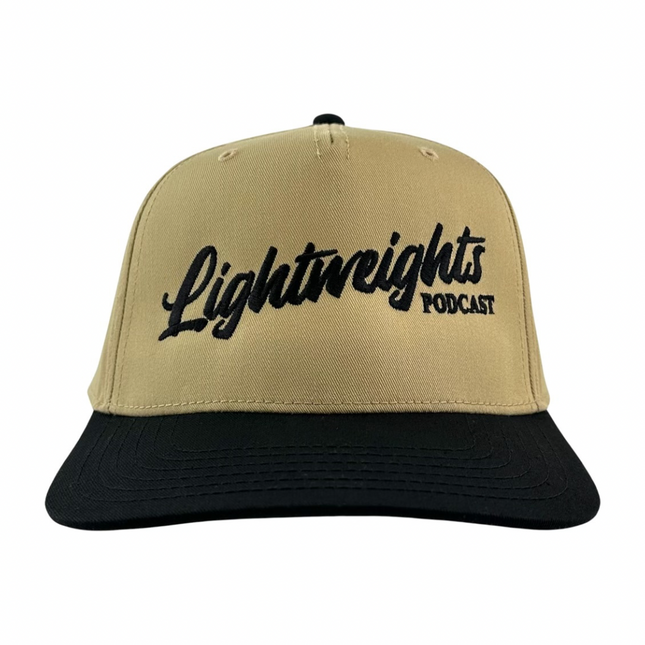 Lightweights Podcast Official Merch Tan/Black SnapBack Hat Custom Embroidered