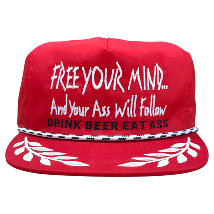 FREE YOUR MIND Rope Hat Custom Embroidered