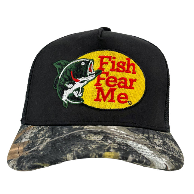 FISH FEAR ME BASS HAT CUSTOM EMBROIDERY Funny