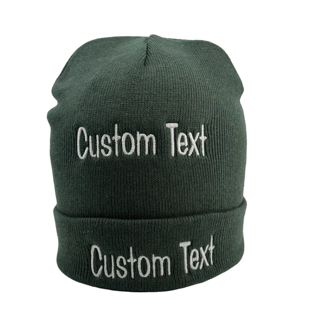 CUSTOM TEXT BEANIE Custom Embroidered