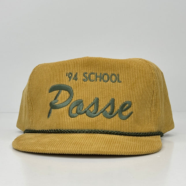 94 School Posse on a Mustard Yellow Corduroy with Rope Custom Embroidery