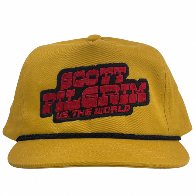 Scott Pilgrim vs the World yellow/black rope, custom embroidered snapback hat