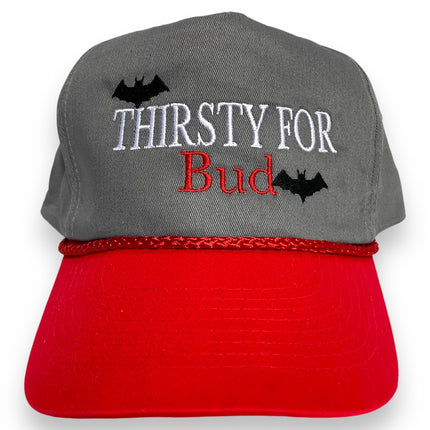 Thirsty for Bud Beer Halloween Bats Vintage Snapback Hat Cap with Rope Custom Embroidery