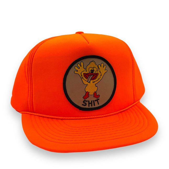 Custom Shit Duck Vintage Patch Hunter Orange Foam Inside SnapBack Hat Cap