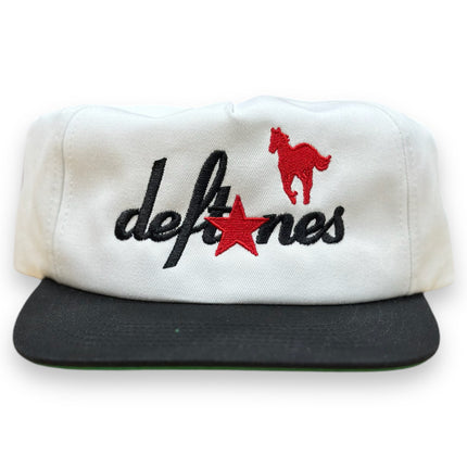 DEFTONES White PONY SnapBack Custom Embroidered Cap Hat