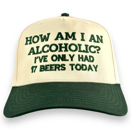 HOW AM I AN ALCOHOLIC HAT Custom Embroidered￼