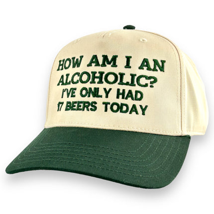 HOW AM I AN ALCOHOLIC HAT Custom Embroidered￼