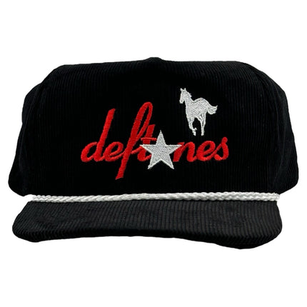 DEFTONES White PONY SnapBack Custom Embroidered Cap Hat