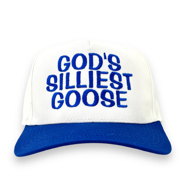 God’s Silliest Goose White/Blue SnapBack Custom Embroidered Tony Cavalero