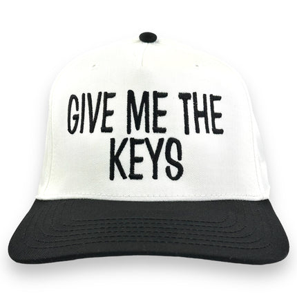 Give me the keys Black brim SnapBack Hat Cap Custom Embroidery