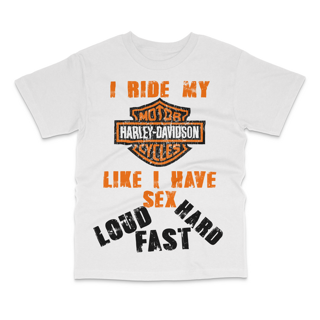 I Ride My Motorcycle Custom Printed T-Shirt