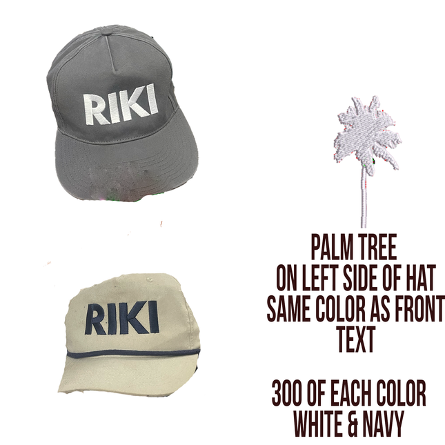 riki order 600 hats total