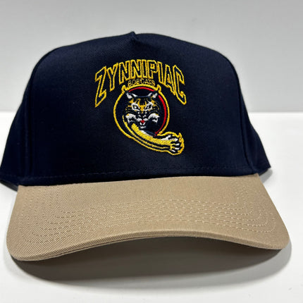 Zynnipiac on Navy Blue Brown Khaki Brim SnapBack Hat Cap Custom Embroidery