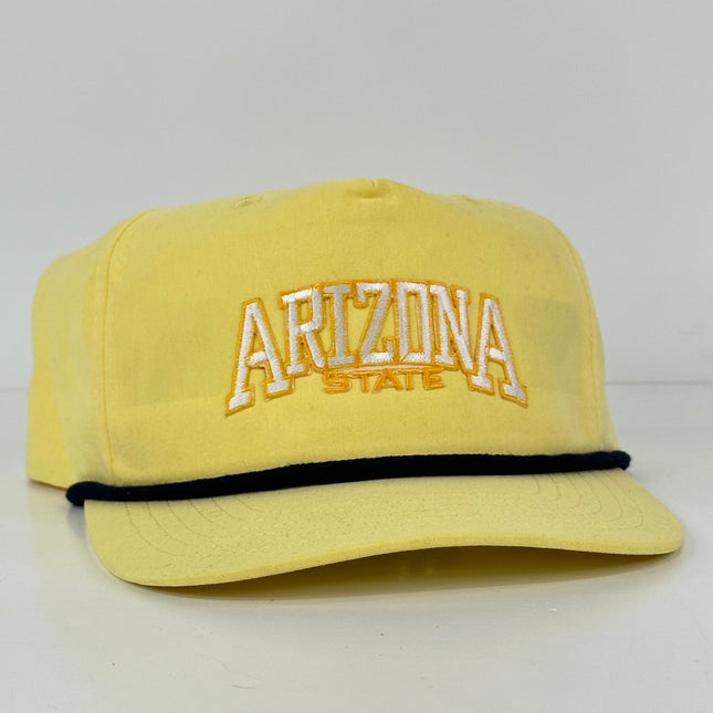 Custom Arizona State Patch on a Yellow Rope SnapBack Hag Cap