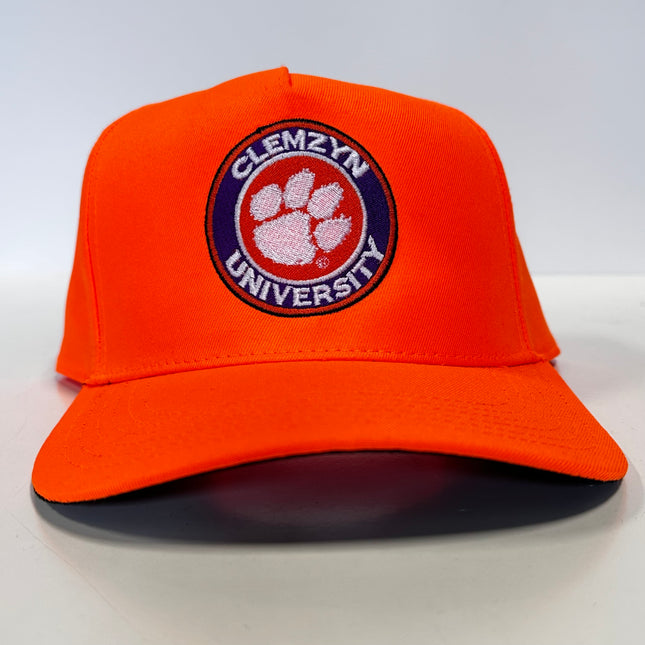 Clemzyn University on Orange SnapBack Hat Cap Custom Embroidery