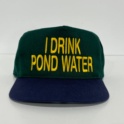 I drink pond water Strapback Hat Cap Hat Cap Funny Potent Frog Collab – Old  School Hats