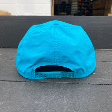 Bourbon Bandit on a turquoise SnapBack Hat Cap with rope custom embroidery