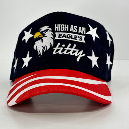 High as an eagles titty on an American flag print SnapBack hat cap collab Justin Stagner