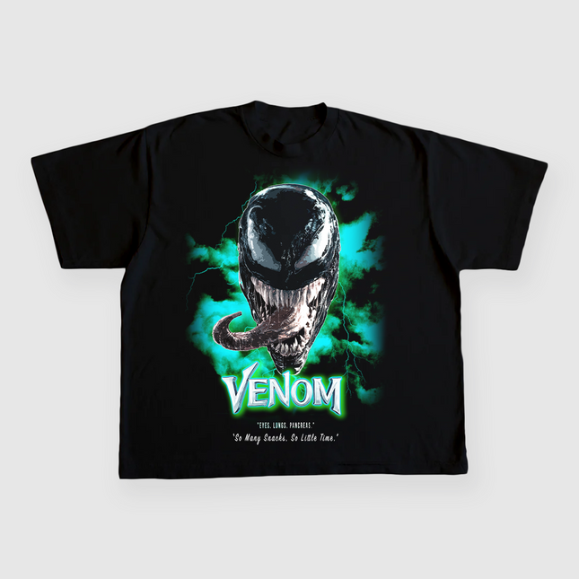 VENOM CUSTOM PRINTED BLACK T-SHIRT