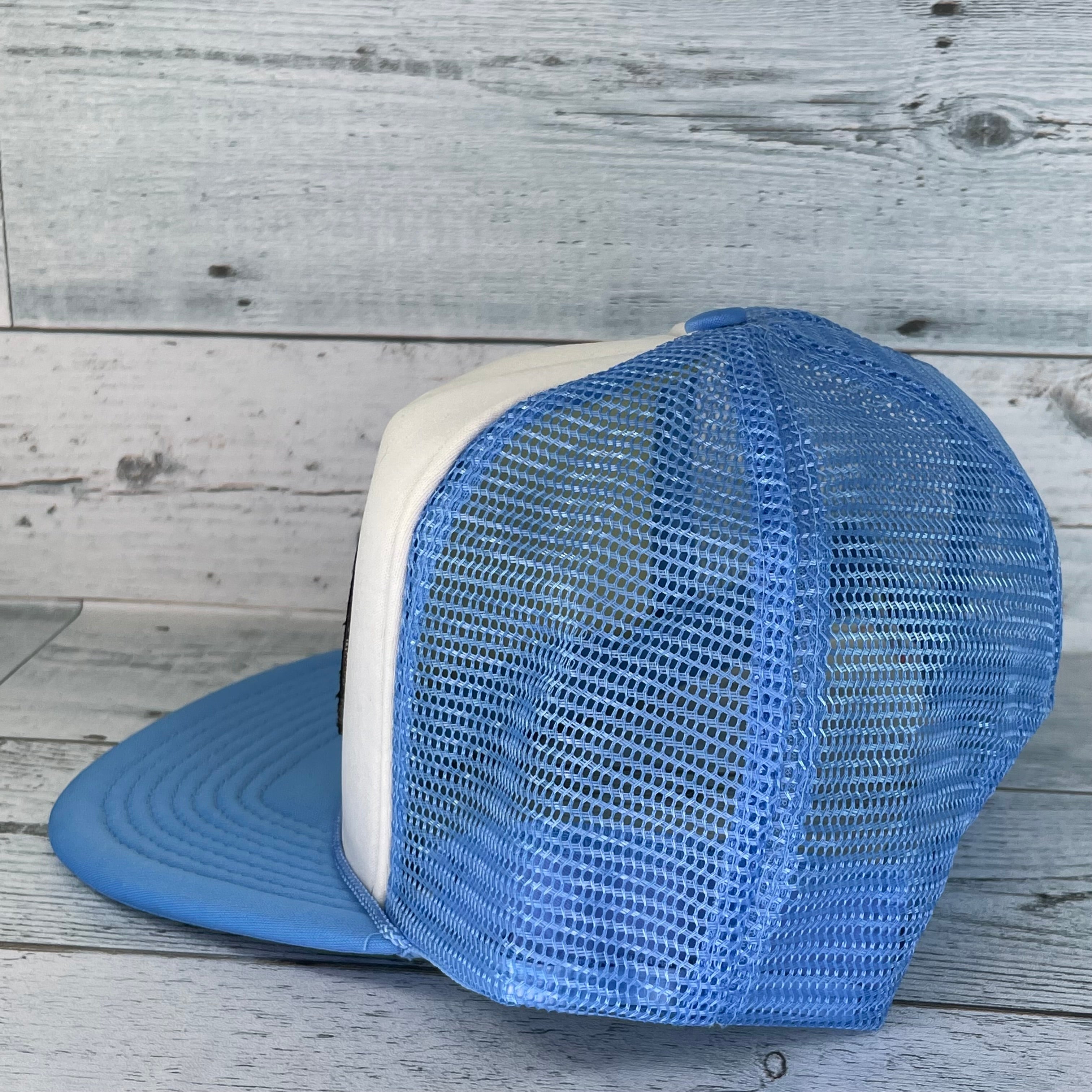 Old School Blue Bass Fishing Mesh Trucker Snapback Cap Hat – Old