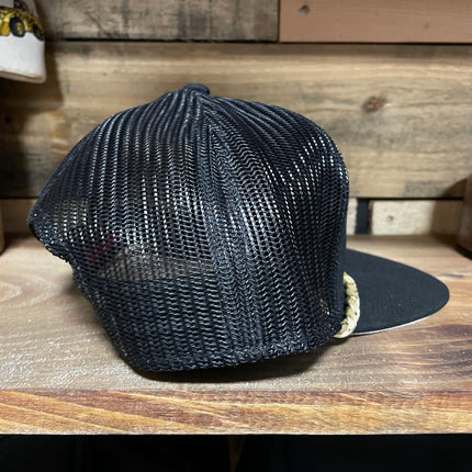 Custom DON’T TREAD ON ME Double Rope Black Mesh Trucker Snapback Cap Hat