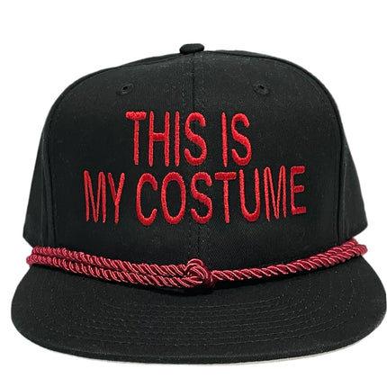 This Is My Costume Halloween Party Vintage Custom Embroidered Black SnapBack Hat Cap with Double Rope