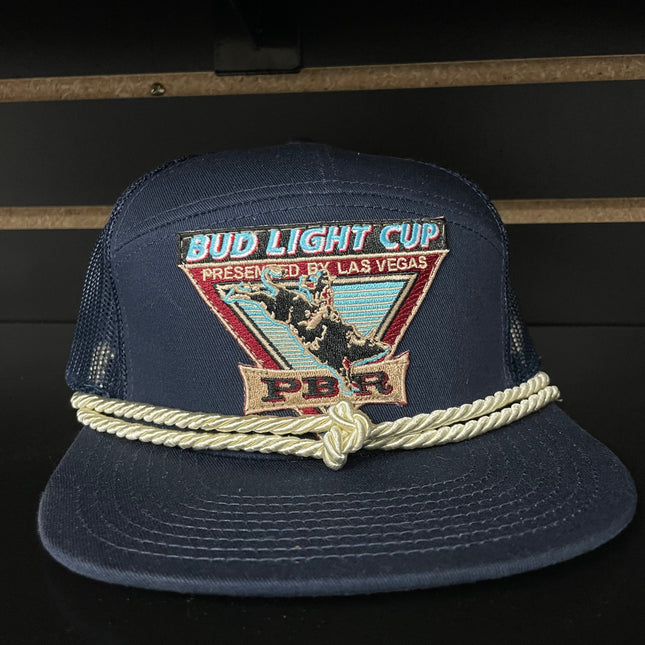 Custom Lone Star Beer Light patch Vintage Brown Mesh Snapback Hat